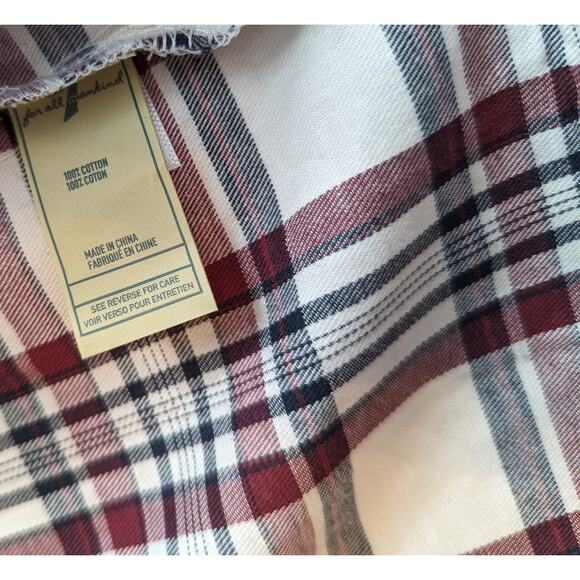 Girls Red Plaid Shirt 7 For All Mankind Adjustable Sleeve Length - Picture 10 of 13